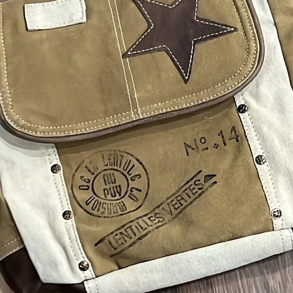 Myra canvas leather trim bag - Picture 2 of 10